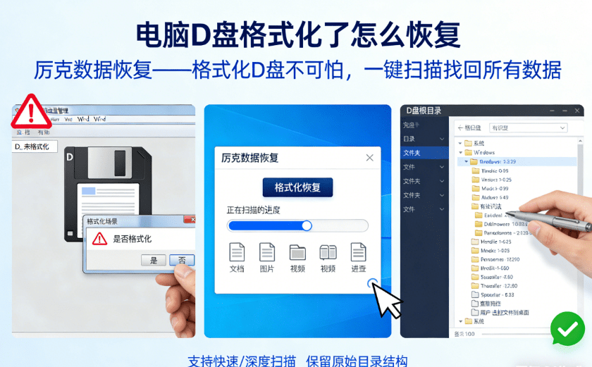 how to restore the formatted d disk from computer